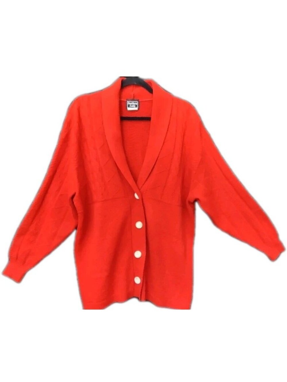 Vintage Southern Lady Women Red  Cardigan Sweater Long Sleeve Size L Made USA
